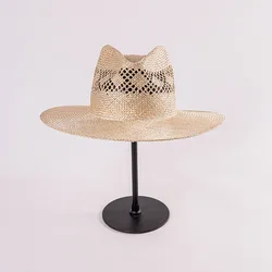 USPOP Spring Summer New Fashion Retro Hand-woven Hollow Sisal Jazz Hat Natural Straw Sun Hat for Beach
