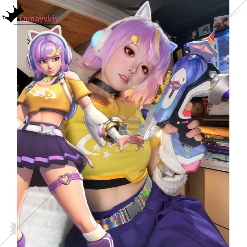 Juno × Boxing King Game Role Play Anime Cosplay Costume Woman Cheer Wig Accessories Fullset Halloween Carnival Them Dress Up