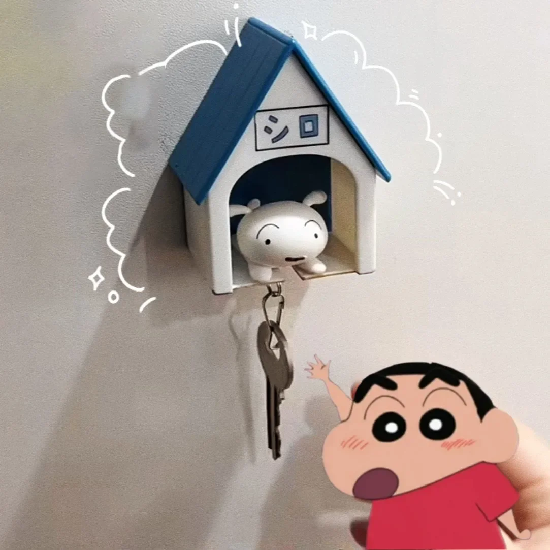 Crayon Shin Chan Dynamic Shin Life Anime Figures Keychain Decorate Key Hanger Small House Action Figure Collect Model Gift Toys