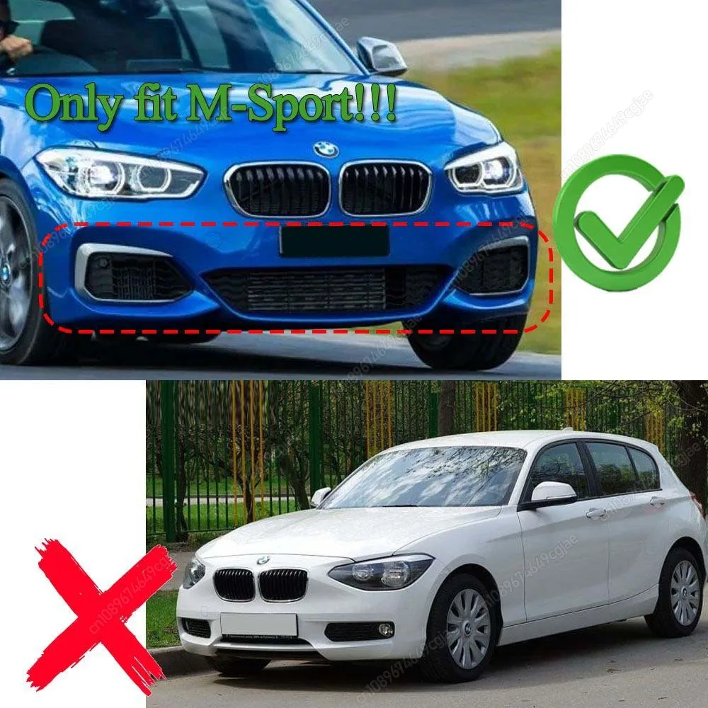 ل BMW 1 سلسلة F20 F21 M-Sport 118i 118d 120i 120d M135i M140i 2015-2019 تجميل الجبهة حافة مصد السيارة المفسد الناشر طقم الجسم