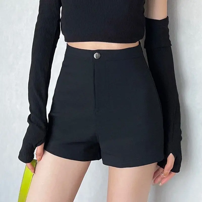 High Waist A-Line Wide Leg Short Pants Women's Elastic Casual Pants Autumn Winter Fashion Slimming Outerwear Boot Pants