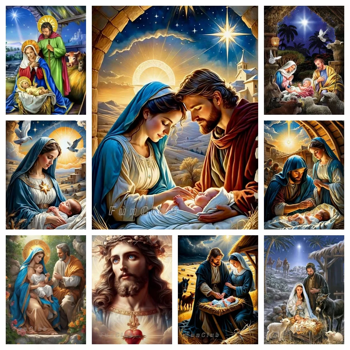 Sacred Jesus Nativity Religious Artwork Jigsaw Puzzle 1000PCS-50X70CM Stress Relief Puzzle Wall Art Decor Gift