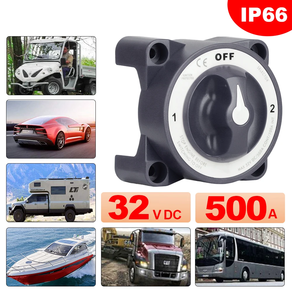 32V 350A 2 3 4 Position Power Switch Marine Battery Mass Switch Disconnect Isolator Switch With Luminous AFD For RV Camper Truck