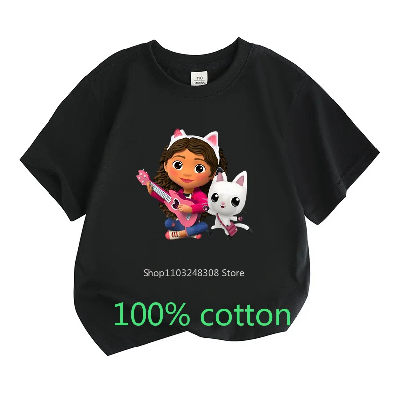 Cartoon Gaby 100% cotone t-shirt estate moda bambini vestiti bambini ragazzi ragazze bambini Top bambino girocollo a maniche corte