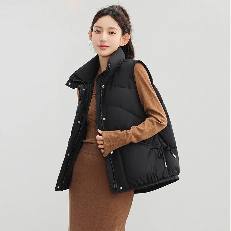 Women's Fall Winter Top Coat Jacket Vest Down Jacket Duck Down Light Warm Vintage Simple Designed Fashion Soft Niche Versatile