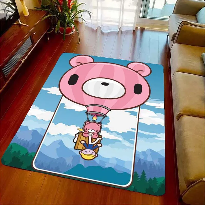 Gloomy Bear Violent Pink Bear Cartoon Area Rugs for Living Room Bedroom Decoration Rug Children Play Room Mats Anti-slip Carpets