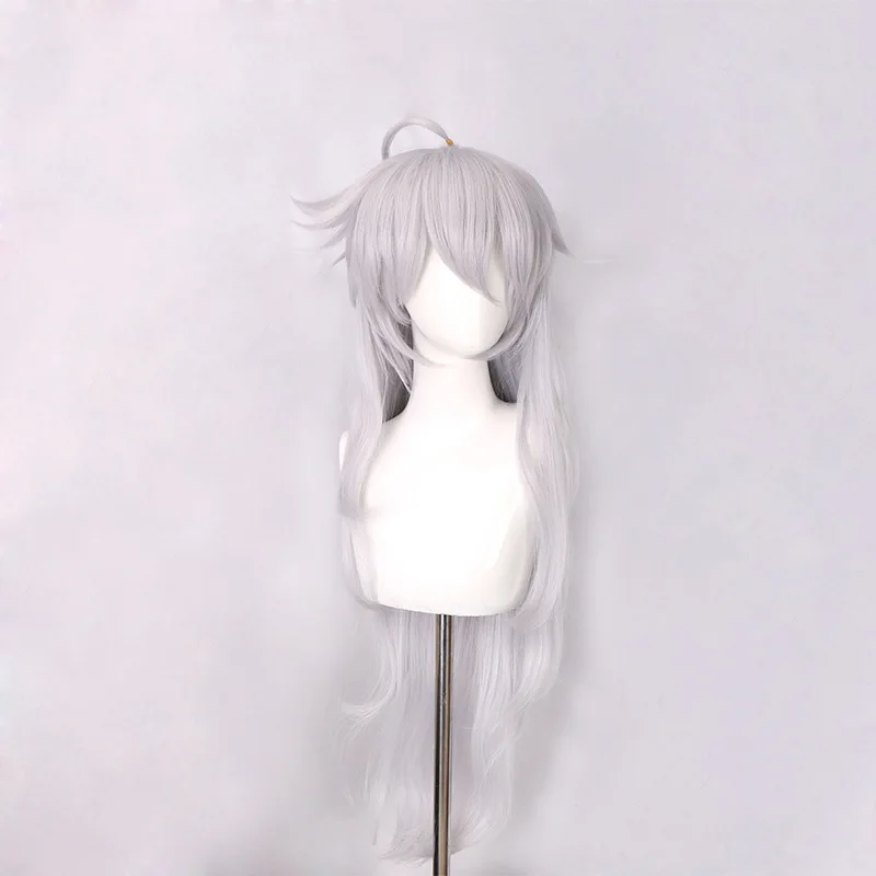 Genshin Impact Raiden Shogun Cosplay Wig, Silver-gray Face-hugging Style Cosplay Wig, Game And Anime Wig