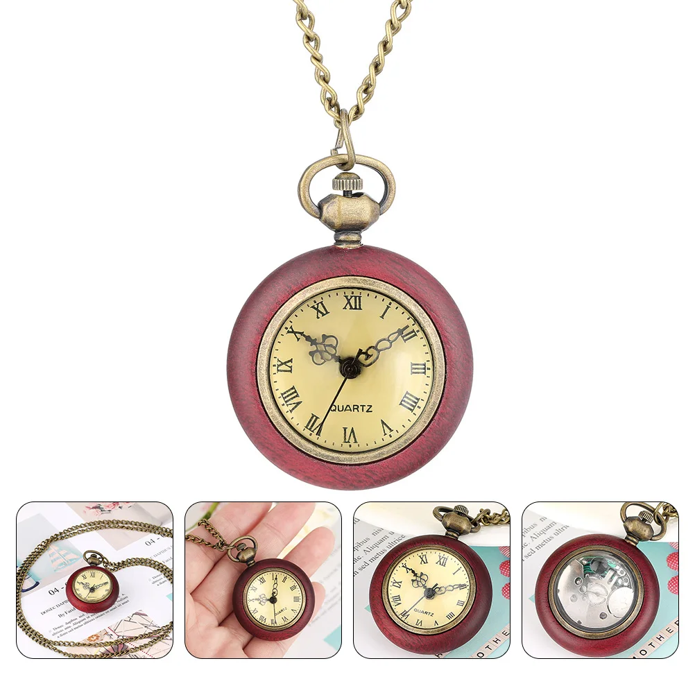 

Pocket Watch Necklace Pendant Pocket Watch Pendant Alloy Long Chain Vintage Design Precise Movement Everyday Wear