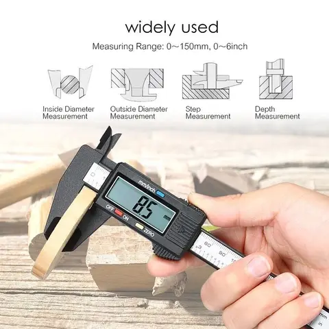 Electronic vernier caliper, carbon fiber dial vernier caliper, micrometer, digital scale. The battery is not included. 0-150mm