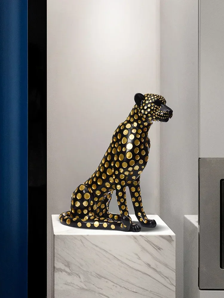 

Home Decor Fortune Leopard Large Floor Statue Nordic Resin Figurines Interior Animal Figurines Sculpture Modern Art Ornaments Gi