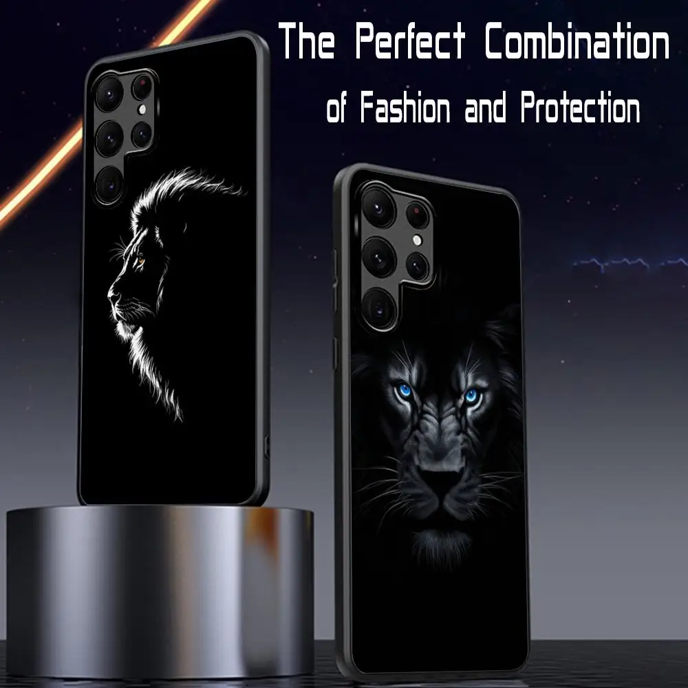 Super cool king lion Phone Case For Samsung Galaxy S25 S24 S23 S22 S21 S20 Plus Ultra Note20 Soft Black