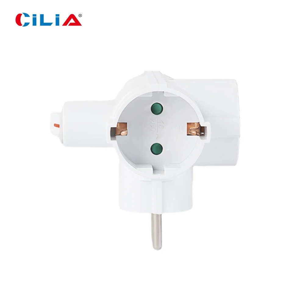 1/2 قطعة مخرج كهربائي متعدد الجدار معيار أوروبي، مقبس تمديد مع مفتاح، 3 مقابس طاقة، سعة 3680 وات، CR، Rosh #4