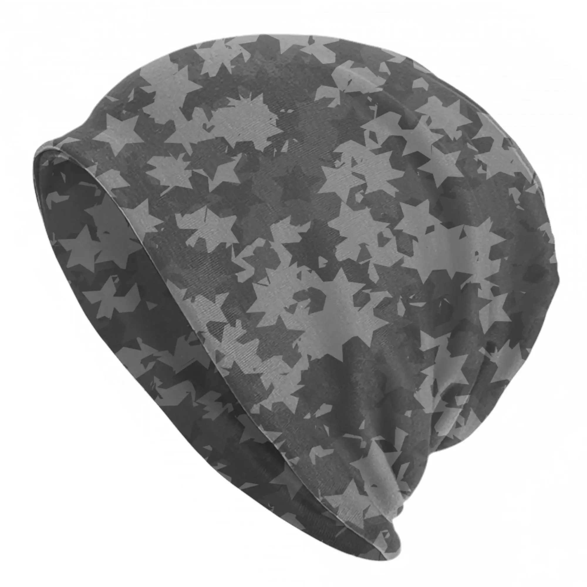 Xmas Shiny Star Gray Camouflage Skullies Beanies Hats  Casual Unisex Street Cap Warm Head Wrap Bonnet Hat