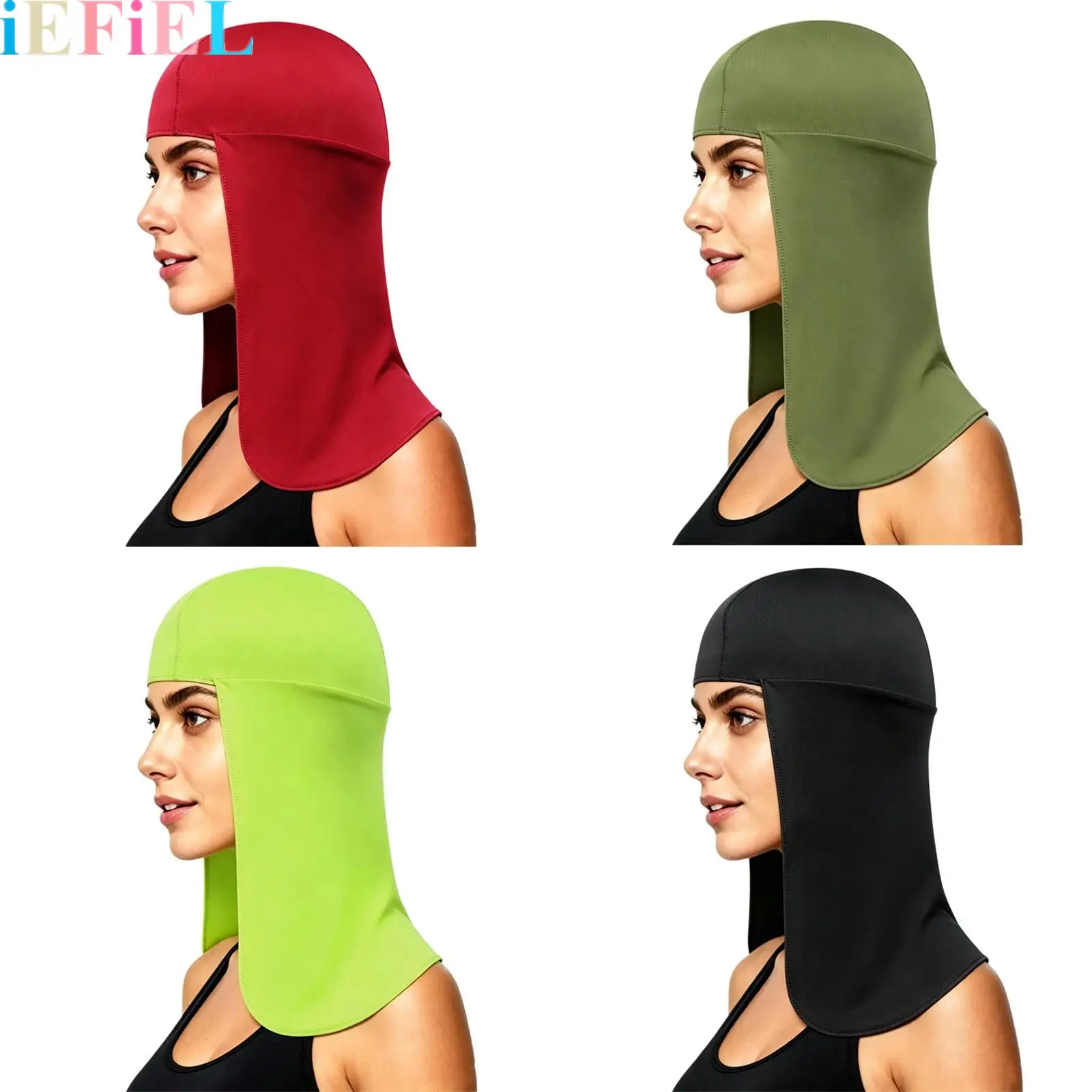 

4Pcs/Set Unisex Long-tail Cycling Headgear Moisture-wicking Breathable Hat Sun Shade Head Neck Cap for Outdoor