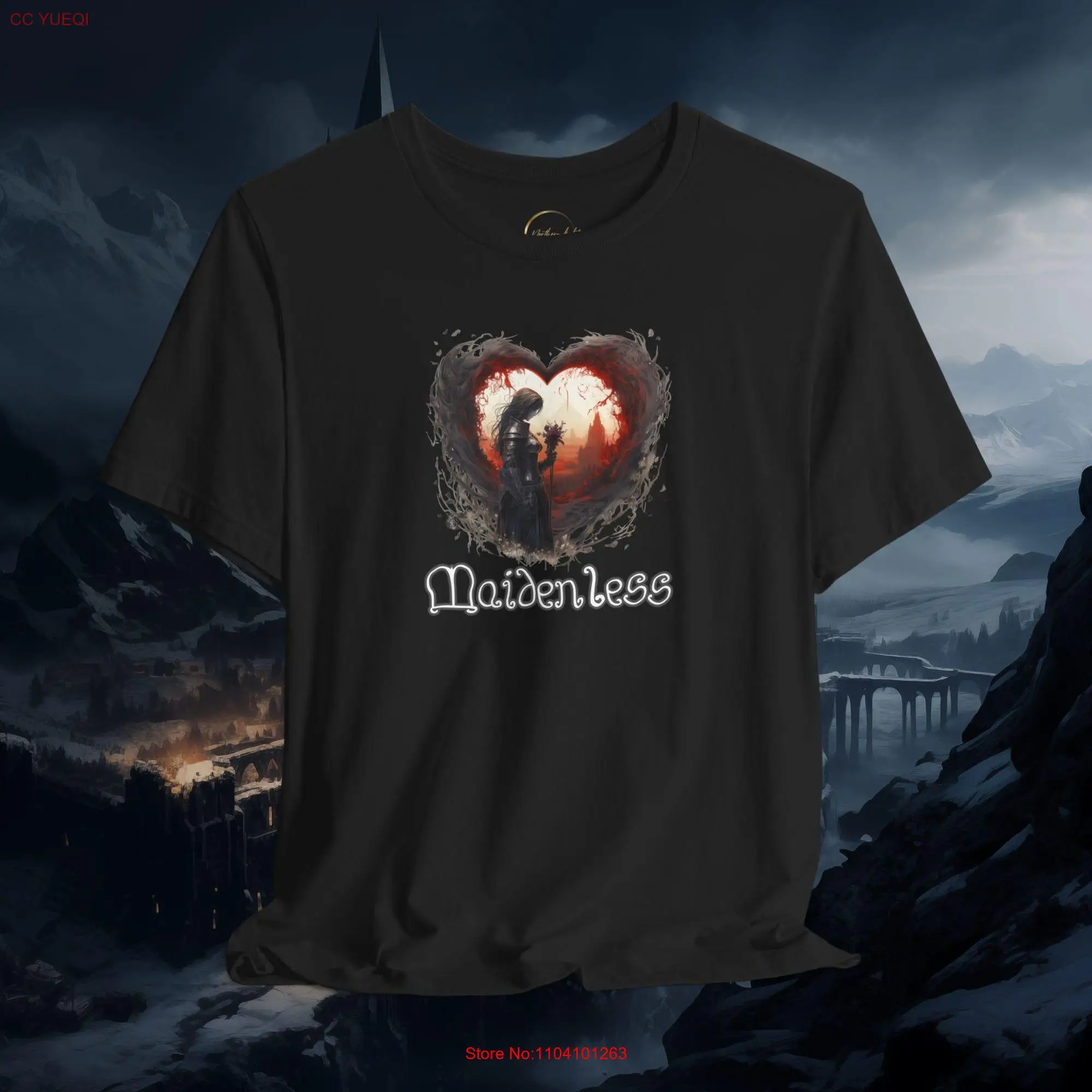 Maidenless shirt Soulslike tee Valentin's Day T Gamer Nerd Dark Fantasy HearT long or short sleeves