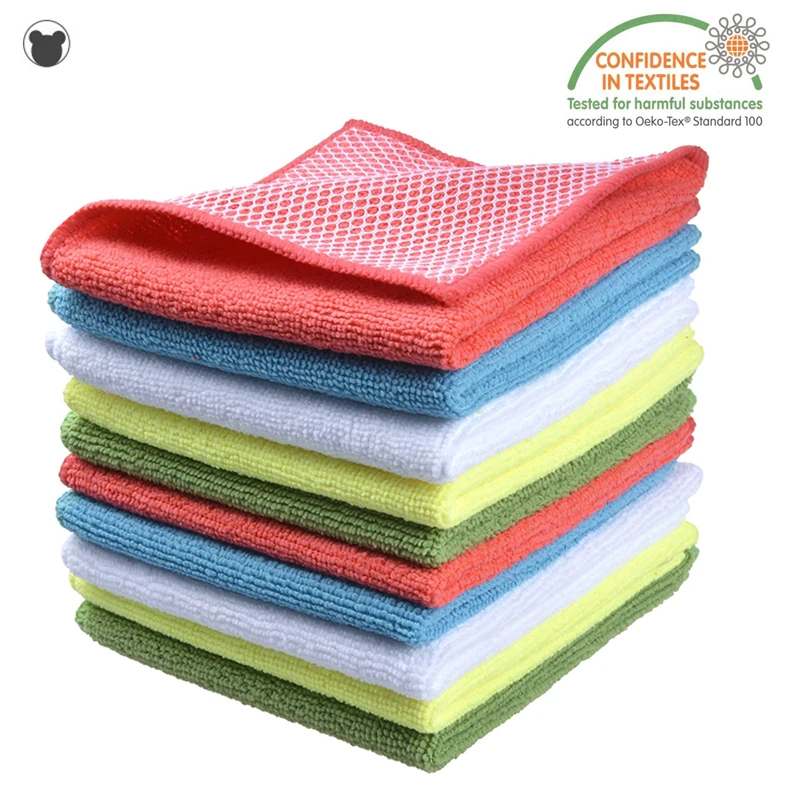 3pc Kitchen Towels Dish Washing Cloth Mesh Towel Wipes Absorbable Soft Window Car Rags Bathroom Microfiber Cleaning Cloth