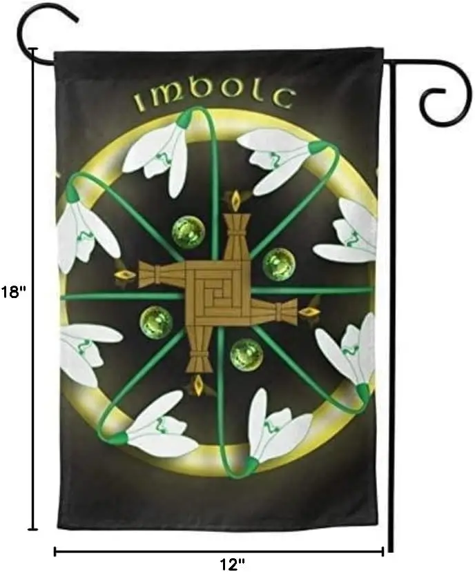 Garden Flags Imbolc St Saint Day Eve Cross Welcome Flag Outdoor Outside Holiday Party Decorations Ornament Home House Garden Yar