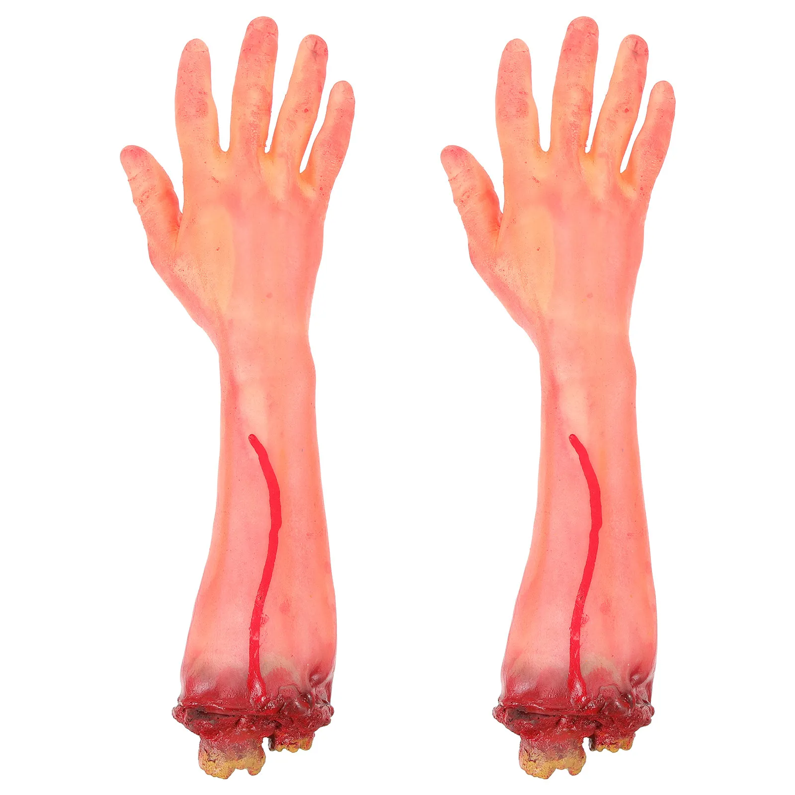 

2Pcs Simulated Broken Hands Prop Halloween Fake Severed Arms Horror Decoration Fake Broken Hands Scary Halloween Bloody Hand