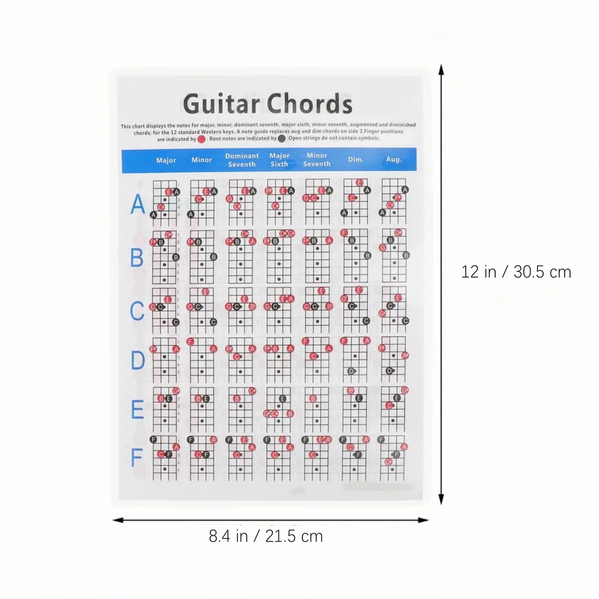 Miwayer Guitar Chord Practice Chart Music Score Ukulele Electric Bass Chord Diagram Students Learning Fingering Poster