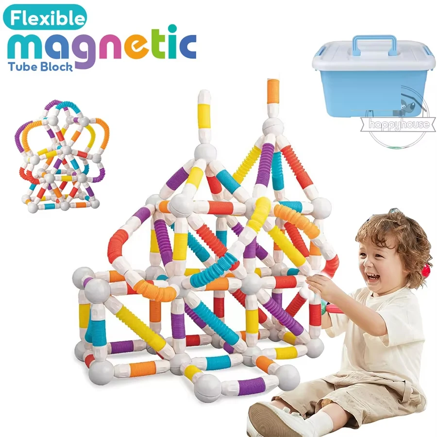 

Flexible Retractable Magnetic Stick Building Toy Set Magnetic Constructor Blocks Set Toys for kid Boys Girls Magnetic Tube Block
