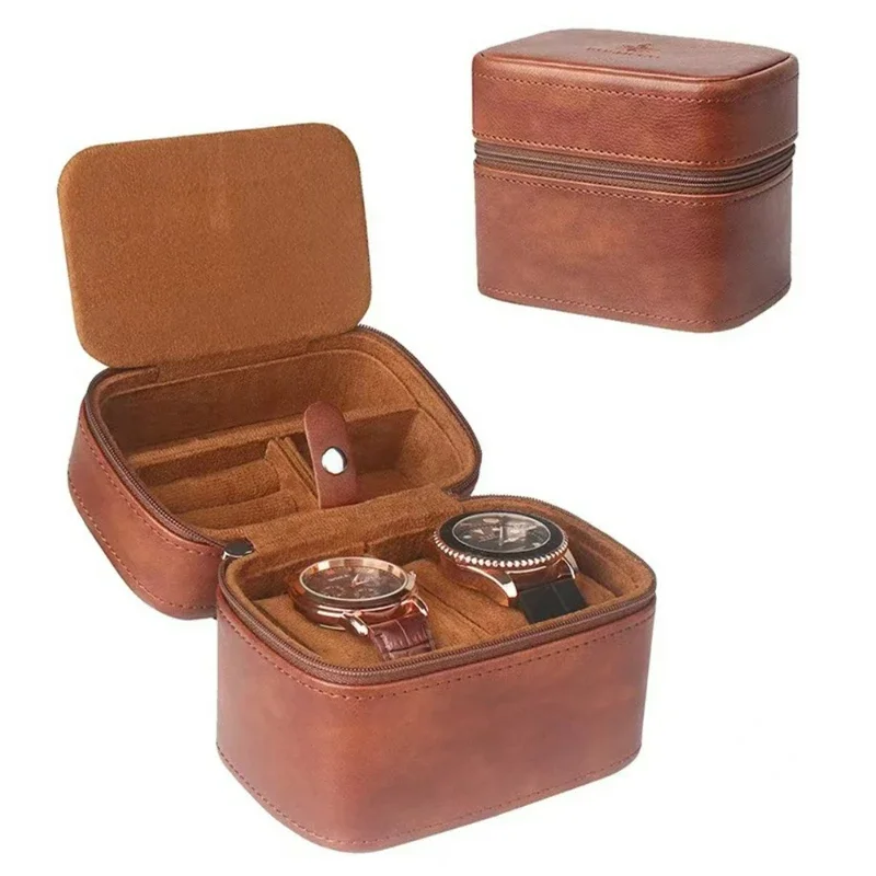 Genuine Leather Watch Box Multi Functional Dustproof Portable Storage Case Organizer for Men Travel Jewelry Gift 시계 보관함