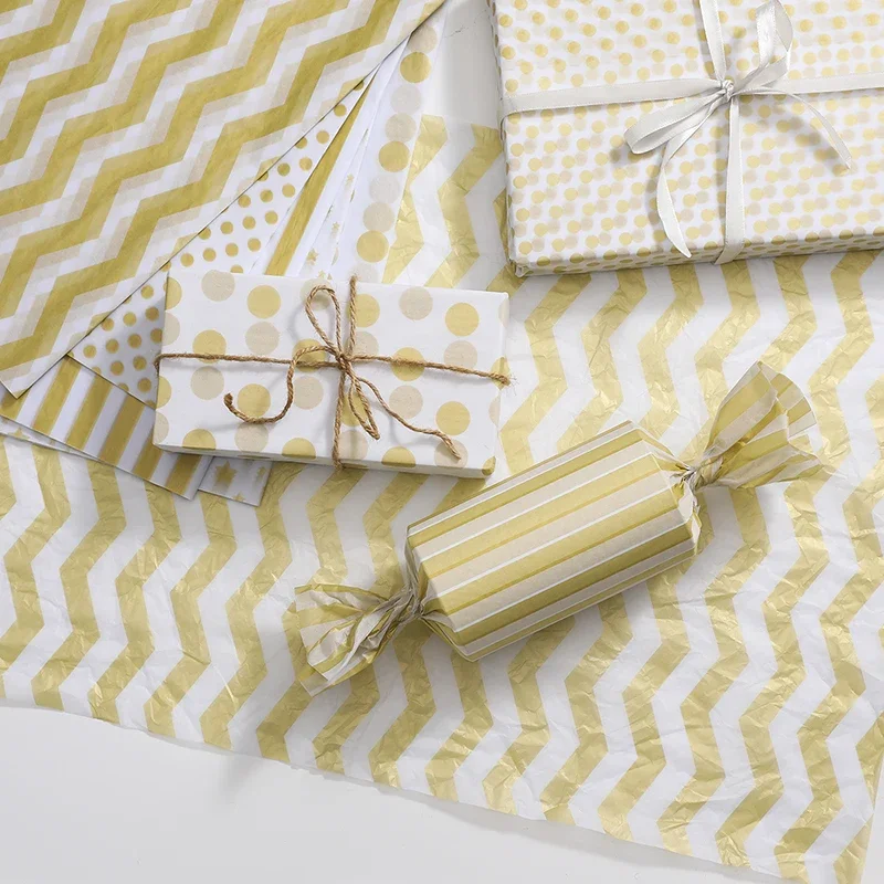 20 folhas estrela dourada, ponto dourado, papel de tecido 20 