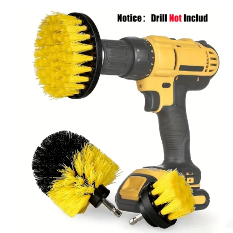 7pcs Drill Brush Attachment Set Power Scrubber Brush With Drill Scrub Brush For Cleaning Showers Tubs Bathroom Tile Grout Carpet