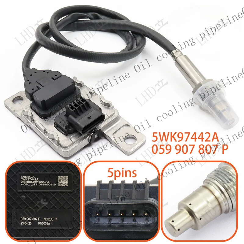 A+ 1 Pc Diesel Nox Sensor 5WK97442A 059907807P Fits For 2017-2024 VW Amarok 3.0L/