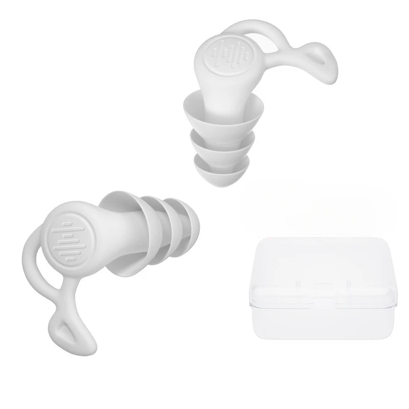 Anti Noise Silicone Tampões Reutilizáveis, 3 Camadas, Impermeável, Tampões de Ouvido para Dormir, Mergulho, Surf, Conforto Macio, Protetor de Ouvido