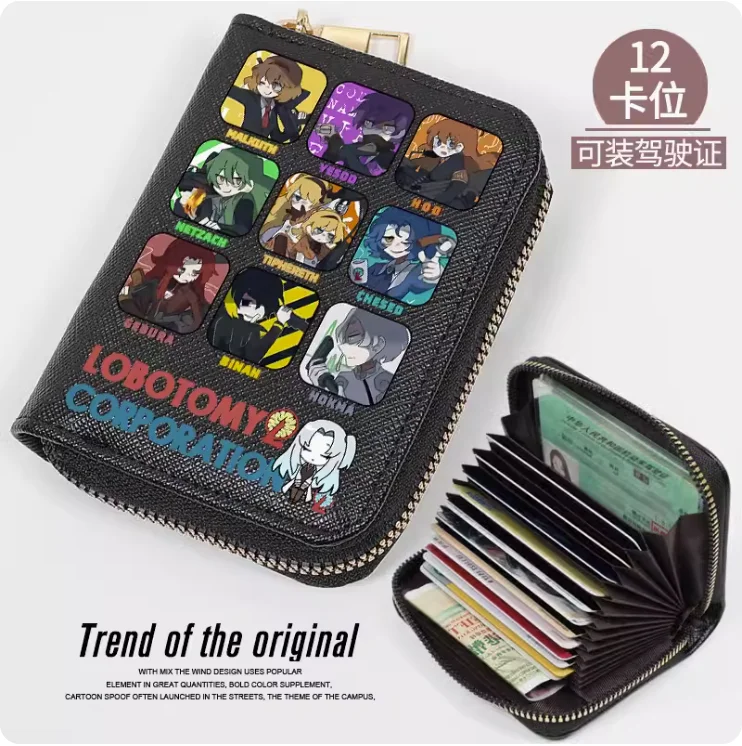 Anime Lobotomy Corporation Fashion Wallet PU Purse Card Coin Zipper Cash Holder Bag Cosplay Gift B319