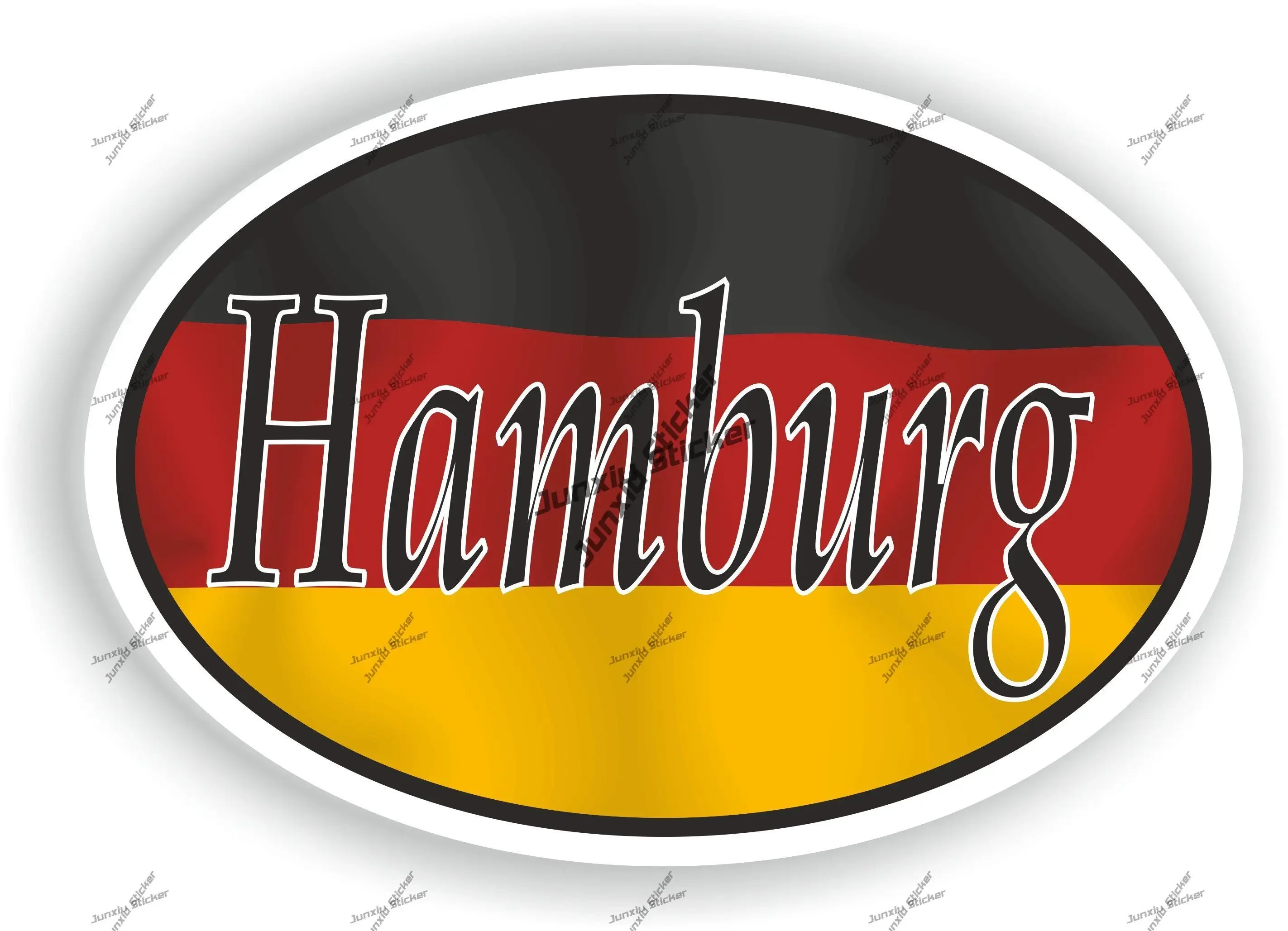 

Hamburg Germany City Country Code Oval Sticker with Flag for Car Bumper Laptop Fridge Helmet ToolBox Door Hard Hat Accessories