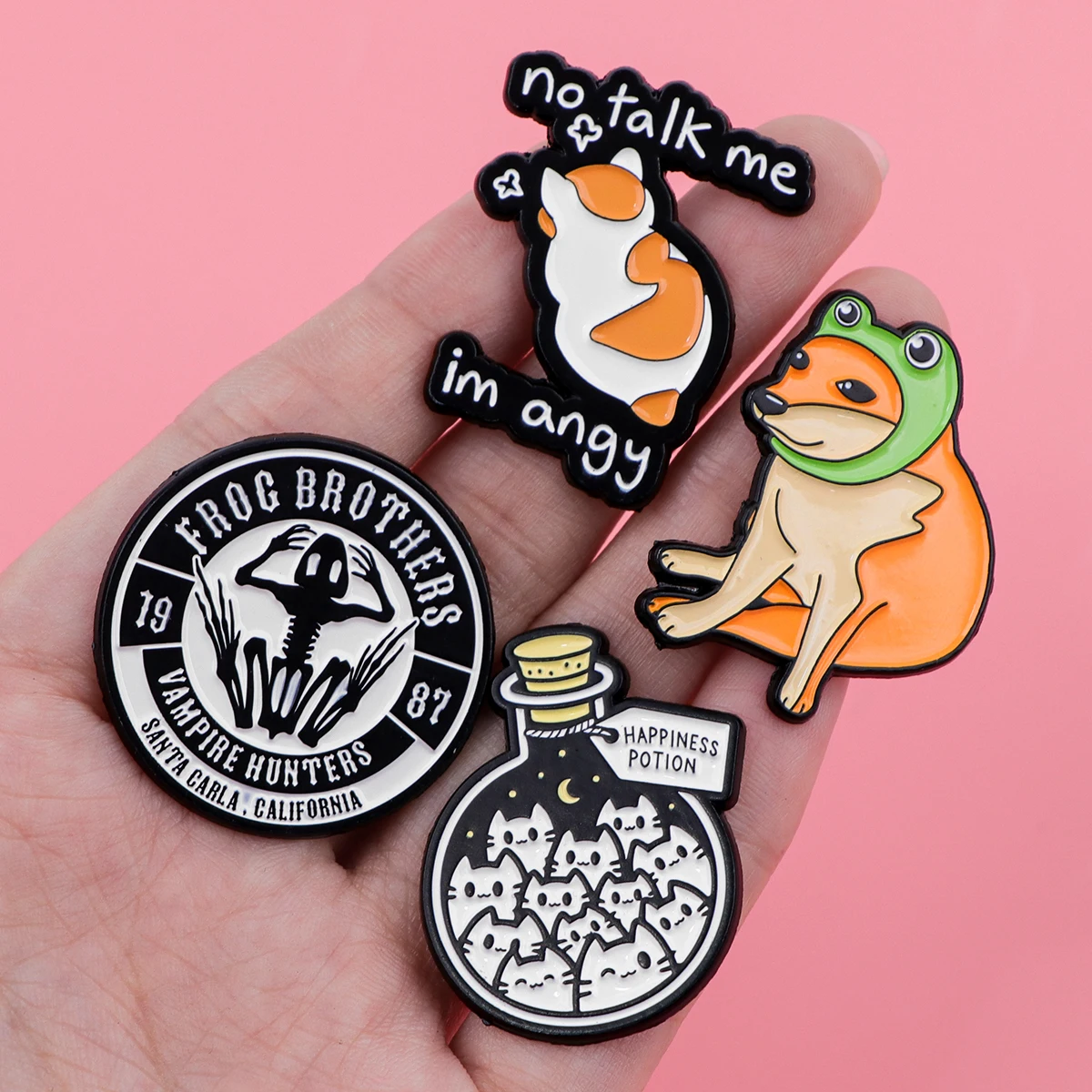 Black Cat Enamel Pin Funny Dog Brooch Pines Badge on Backpack Lapel Pins Clothing Accessories Cute Animal Jewelry Friends Gifts
