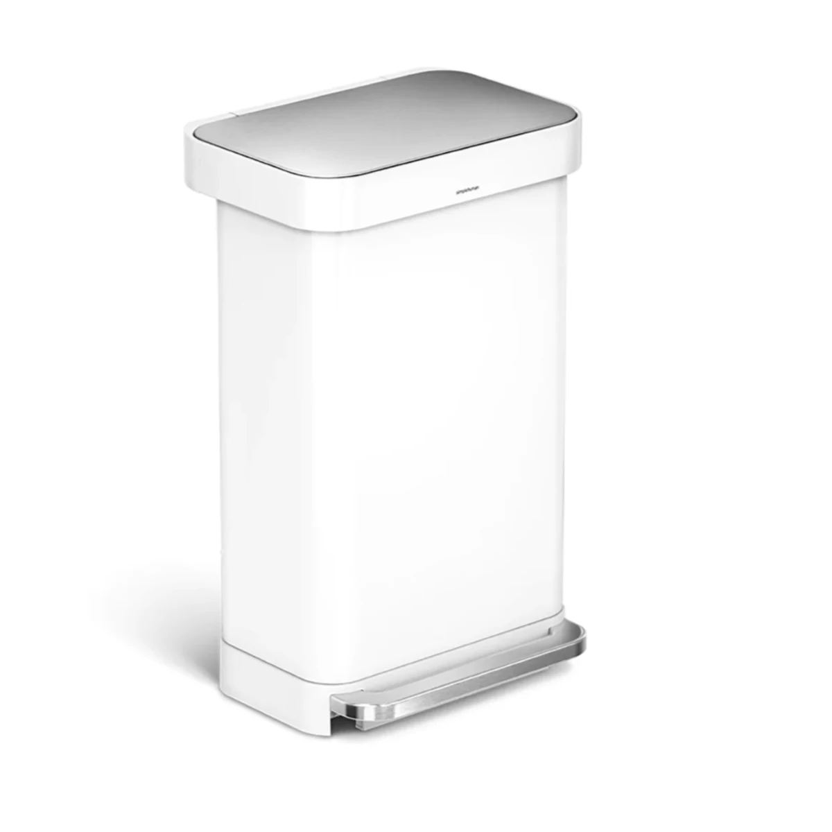 12 gal./45L Rectangular Step Can White Steel