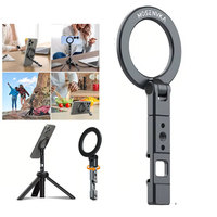 Magnetic Cold Shoe Phone Holder 360° Rotation 3-Axis Adjustable Phone Stand w 1/4\