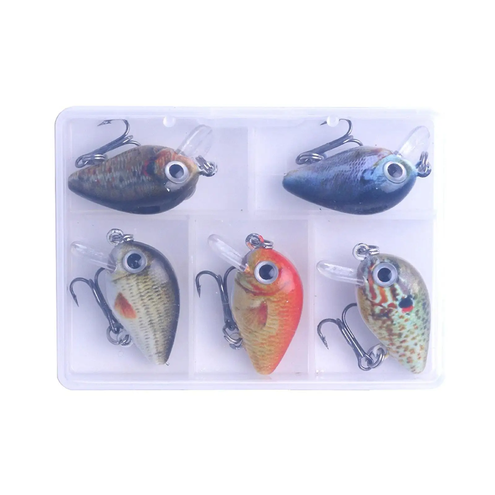 5 leurres de pêche pour truites, perches et achiganes, leurres de surface miniatures de type crankbait