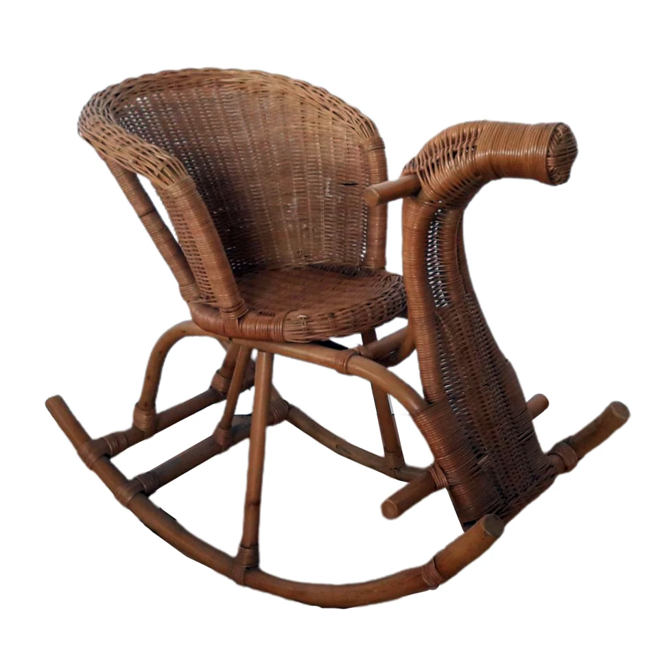 

new design rattan rocking horse with chair