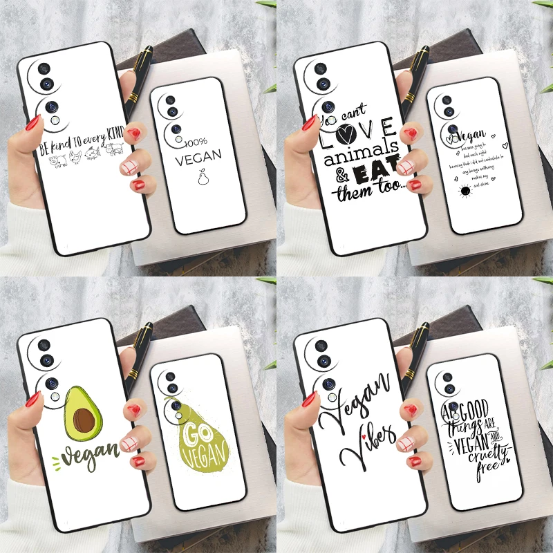 LOVE VEGGIE Vegetarian VEGAN Case For Honor 200 Pro X9c X9a X8a X7a X6a X7 X8 X9 X8b X9b 50 70 90 Magic 6 5 Lite Cover