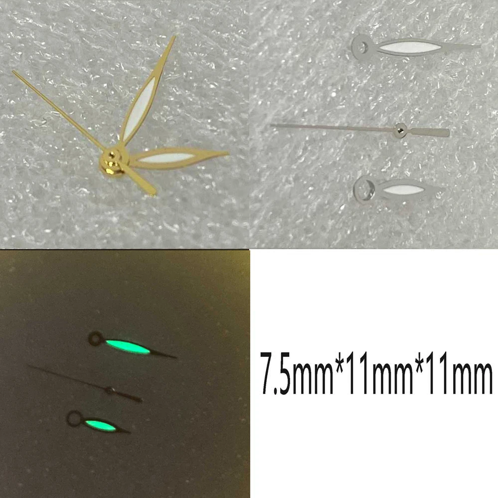 Watch Hands Green Luminous Hands fit NH35 NH36 Movement Gold/ Silver Three Pointers Needles Watch Accessories