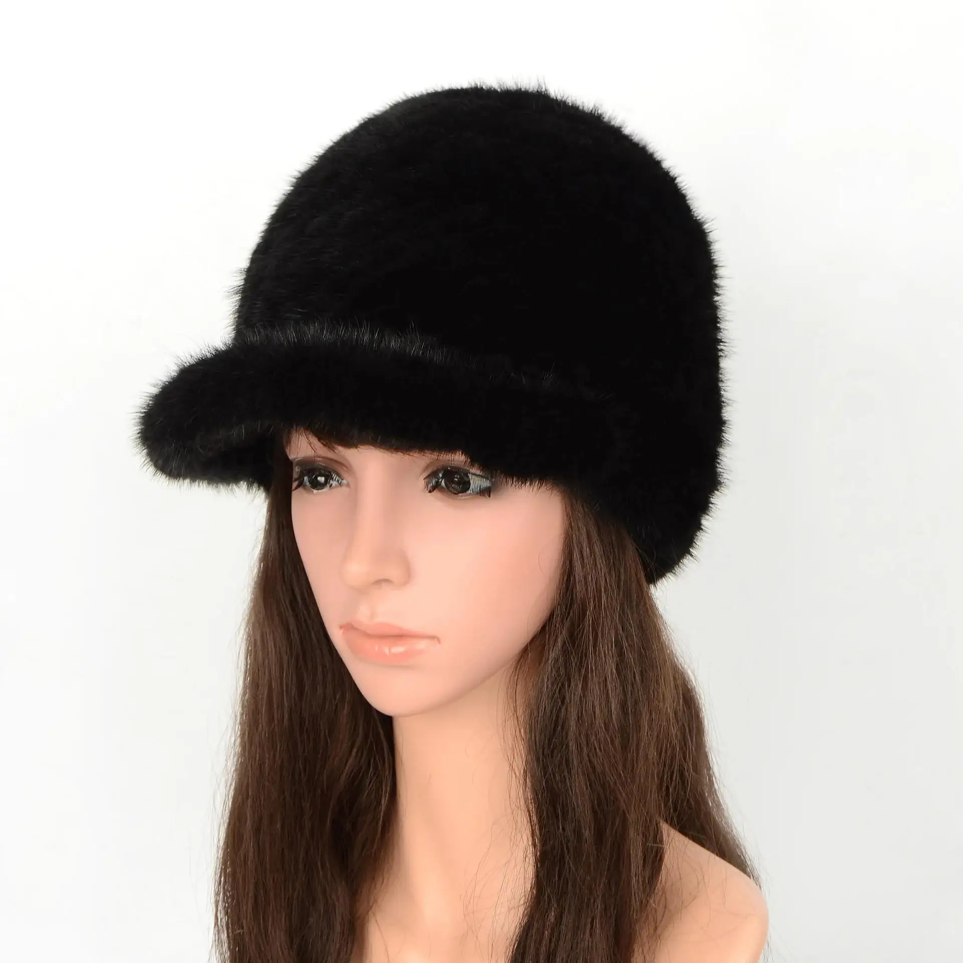 woman Mink fur hat mink fur hat Cap Knight Hat autumn and winter warm hat thickened Natural Knitted Mink Fur Hat Warm Beanies