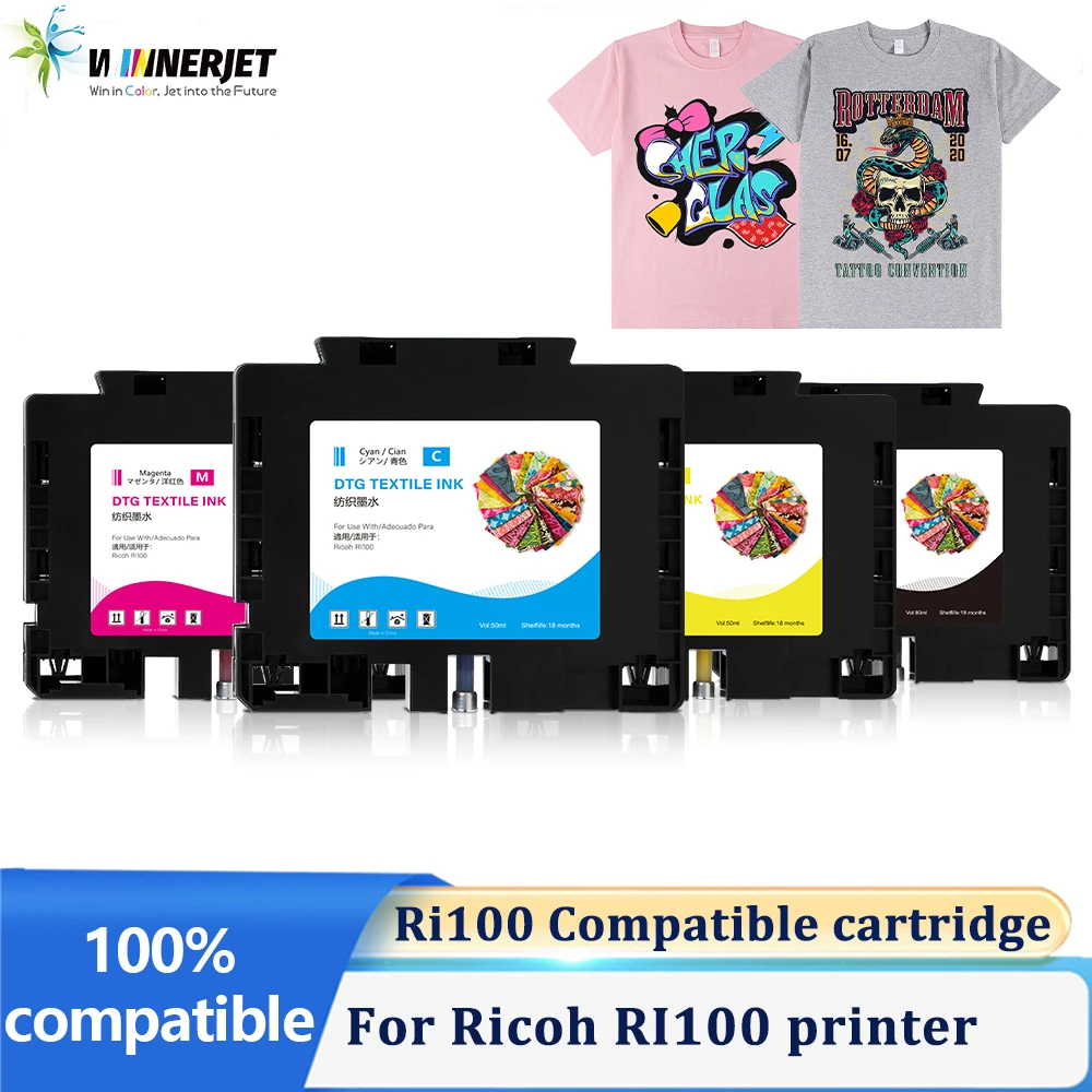 

Ri100 ri100 RI-100 Compatible ink cartridge With DTG ink With one time use chip For Ricoh RI100 printer