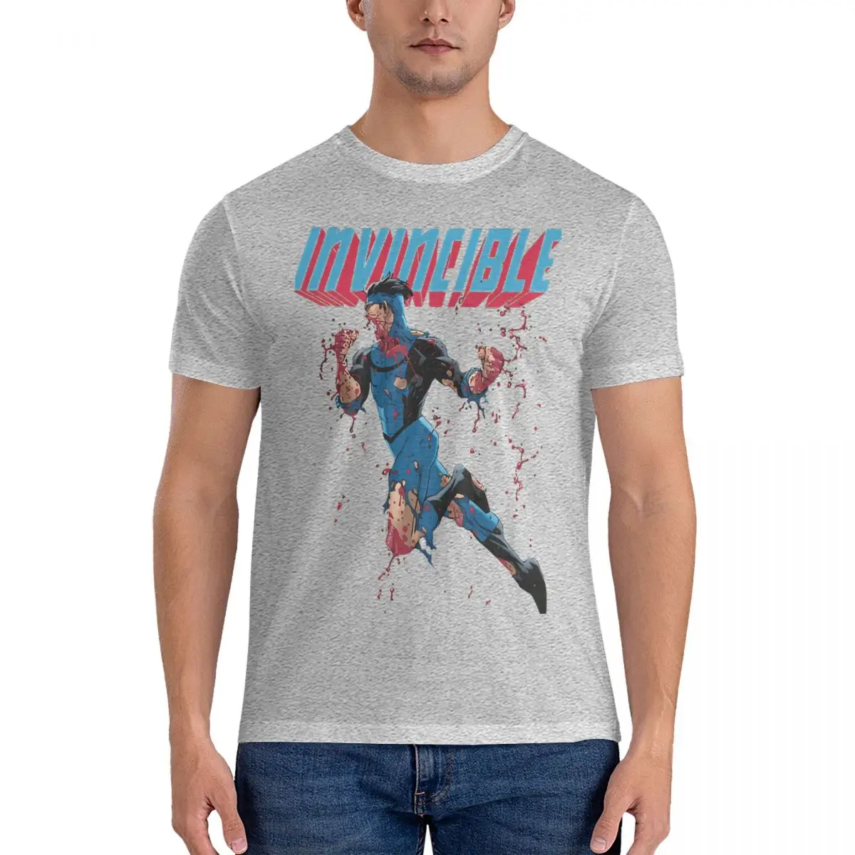 Men's T-Shirts Mark Grayson Of Invincible Novelty Cotton Tees Short Sleeve Invincible T Shirts Crewneck Clothes Graphic Printed