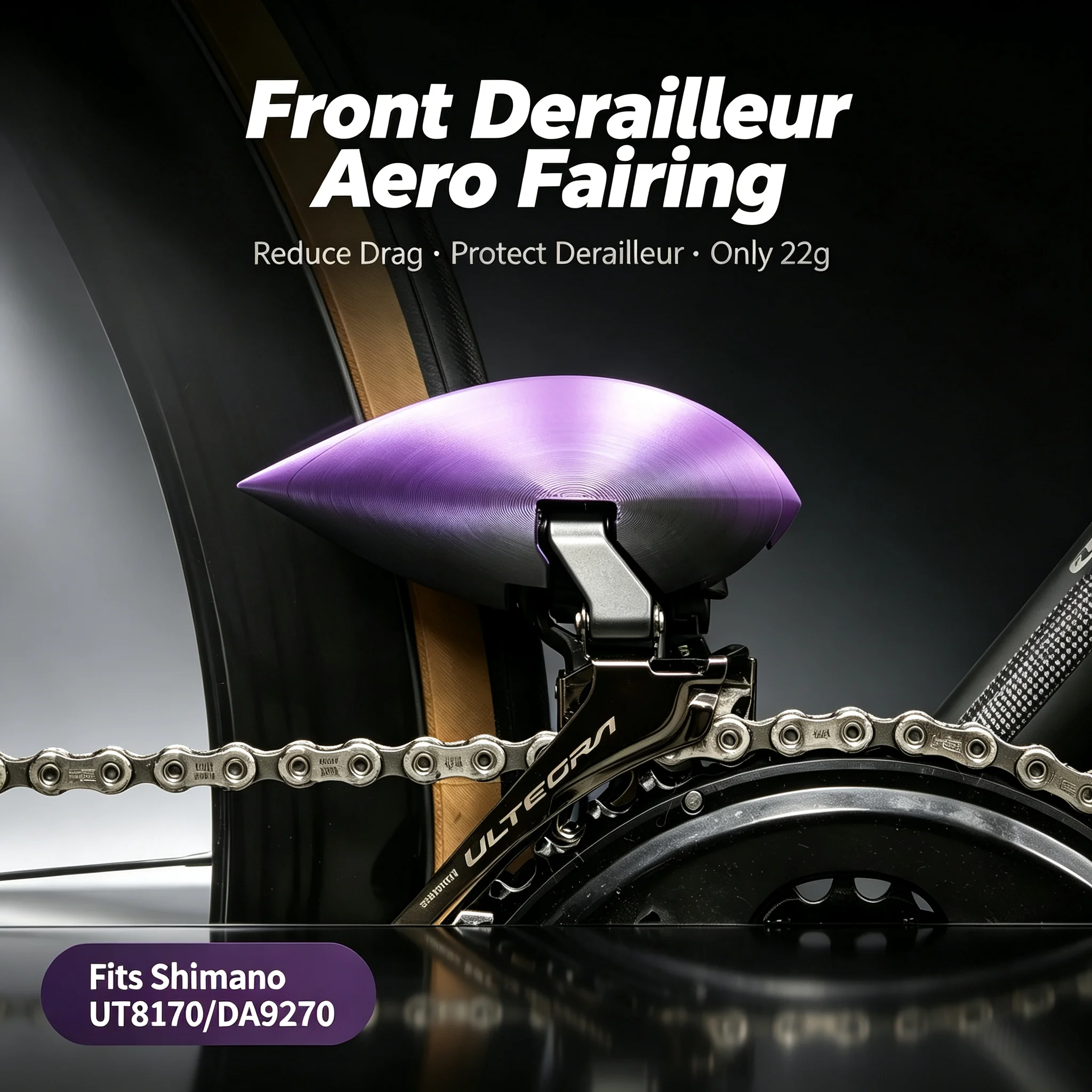 Front Derailleur Aero Fairing Wind Deflector Clip-on Direct Mount For Shimano Ultegra UT8170 Dura-Ace DA9270 12 Speed Electronic
