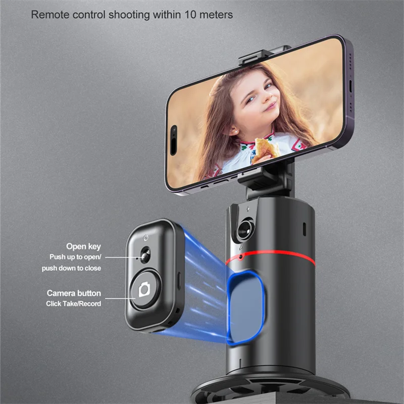 COOL DIER 2024 New 360 Rotation Gimbal Stabilizer Desktop AI Automatic Tracking gimbal With Remote shutter For Smartphone Tiktok