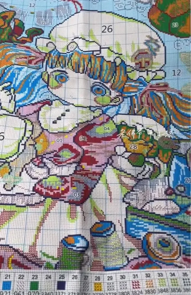 Imagem -02 - Desenhos Animados Cross Stitch Conjunto Bordado Faça Você Mesmo Artesanato de Agulha Floss Artesanato Meninas Pré-impresso 65x85cm 9ct