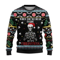 Skull Christmas Sweater Women Clothes Skeleton Sweatshirt Female Pullovers Casual Autumn Halloween Crewneck Unisex Sweatshirts