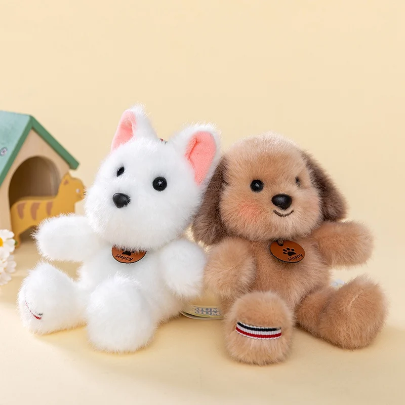 Soft Fluffy Animal Plush Keychains Cute Stuffed Dog Cat Bear Red Panda Charm Ideal for Key Organization & Gift Giving.