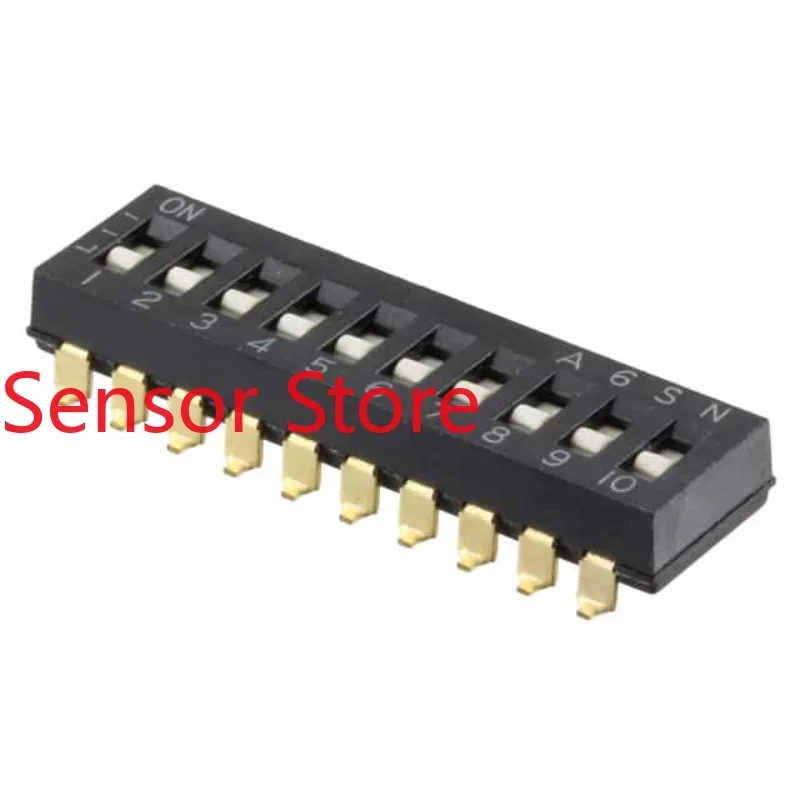 10PCS DIP Switch 10-bit SMD 10P Coded  Flat Type A6S-0101 2.54mm
