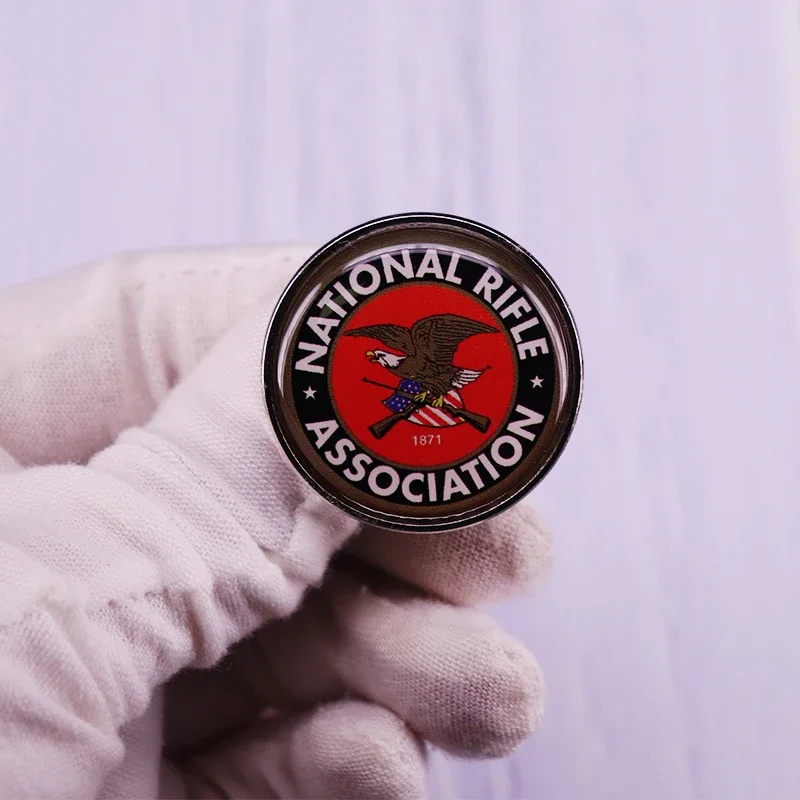 National Rifle Association Enamel Pin Eagle Gun Brooch Vintage NRA Logo Badge