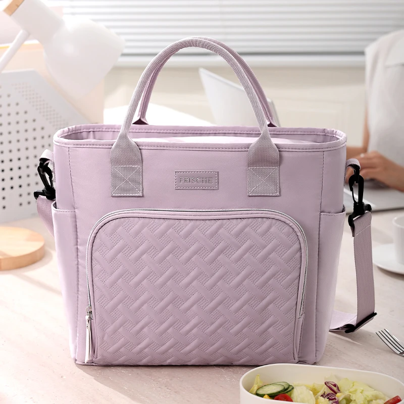 

Cooler Bag Large Capacity Lunch Bag Hand-held with Shoulder Strap Insulated Bag Lunch Box Bag Thickened Waterproof Lunch Bag