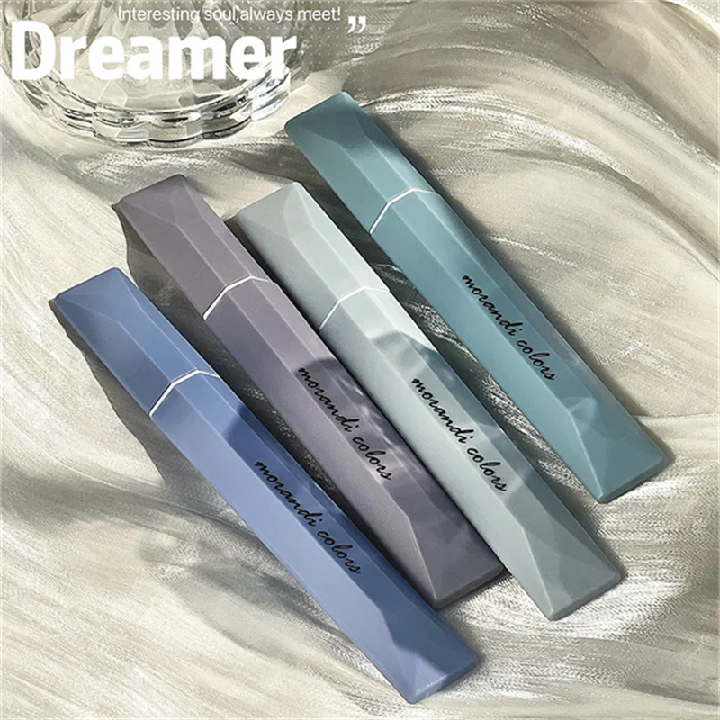 QIANKONG 4Pcs Simplicity Gradient Color Paint Marker Pen Stationery Key Words Highlighter Marker Pen Cute Aesthetic Supplies